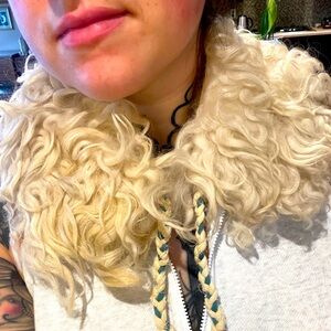 Handmade Hide Tanned Sheepskin Collar